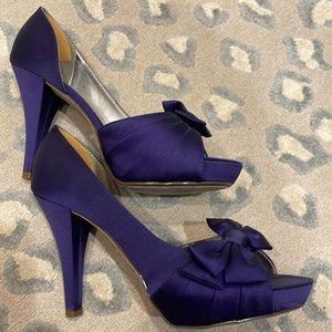 Michaelangelo Deep Purple Satin Heels